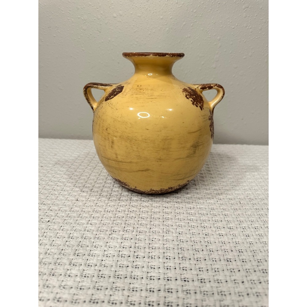 Made in Italy Ceramic Vase Home Decor Vintage Rustic Distress Tuscan Farmhouse - Picture 4 of 13